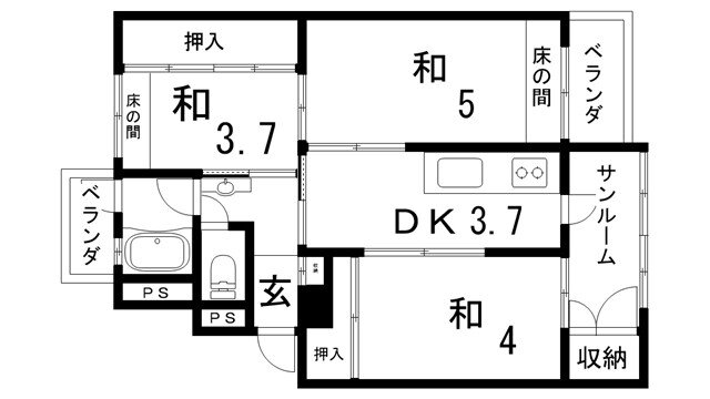 兵庫県神戸市須磨区高尾台３ 東須磨駅 3DK マンション 賃貸物件詳細