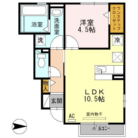 富山県富山市追分茶屋 1LDK アパート 賃貸物件詳細