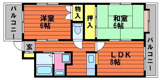 岡山県倉敷市昭和２ 倉敷駅 2LDK アパート 賃貸物件詳細