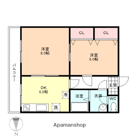 富山県富山市五福 富山大学前駅 2DK アパート 賃貸物件詳細