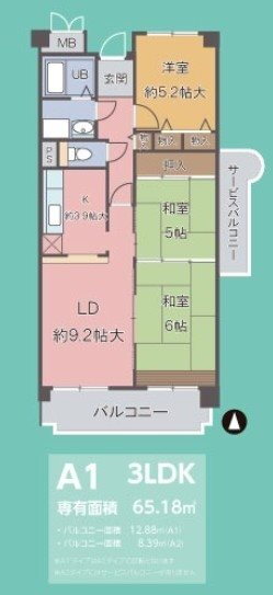 大阪府八尾市旭ケ丘１ 近鉄八尾駅 3LDK マンション 賃貸物件詳細