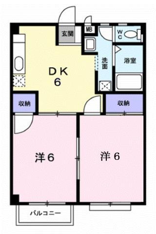 福岡県小郡市寺福童 西鉄小郡駅 2DK アパート 賃貸物件詳細