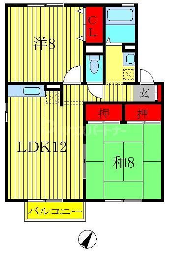 エクセルハイムＩＩ 1階 2LDK 賃貸物件詳細