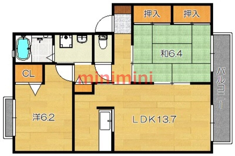 大阪府高槻市大冠町１ 高槻市駅 2LDK アパート 賃貸物件詳細