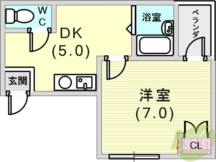 兵庫県神戸市兵庫区福原町 神戸駅 1DK マンション 賃貸物件詳細