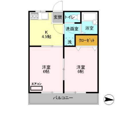 埼玉県所沢市北中３ 小手指駅 2K アパート 賃貸物件詳細