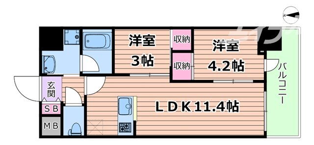 セレニテフラン梅田 10階 2LDK 賃貸物件詳細