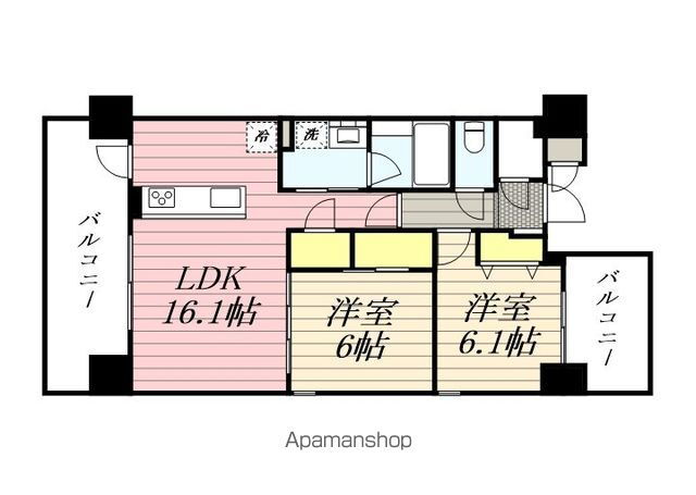 福岡県福岡市中央区今泉２ 薬院大通駅 2LDK マンション 賃貸物件詳細