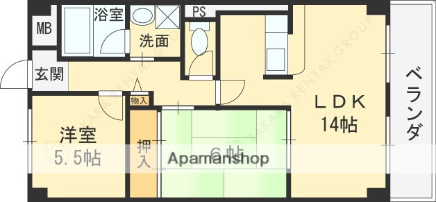 大阪府東大阪市東鴻池町５ 鴻池新田駅 2LDK マンション 賃貸物件詳細