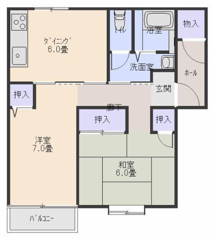 Ｆｅｌｉｃｅ　Ｃａｓａ２４（フェリーチェカーザ２４）Ａ 1階 2DK 賃貸物件詳細