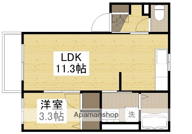 岡山県岡山市中区国富 西川原駅 1LDK アパート 賃貸物件詳細