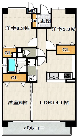 兵庫県宝塚市栄町３ 宝塚駅 3LDK マンション 賃貸物件詳細