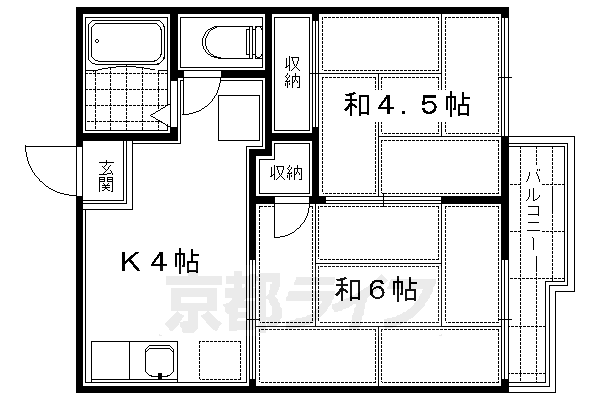 京都府京都市伏見区深草大亀谷西久宝寺町 ＪＲ藤森駅 2DK アパート 賃貸物件詳細