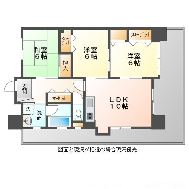 ロイヤルハイツ石黒 8階 3LDK 賃貸物件詳細