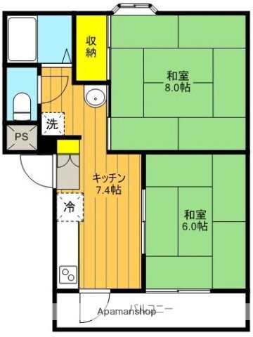 福島県郡山市長者２ 郡山駅 2K マンション 賃貸物件詳細