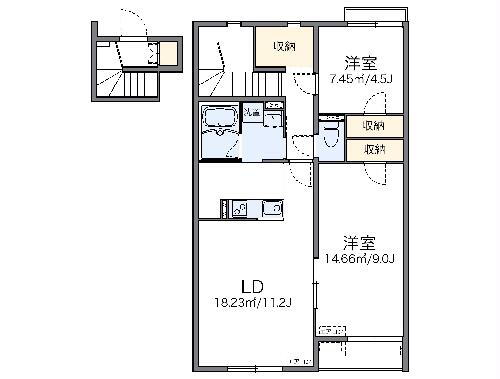 レオネクストジュヌ　エルブ 2階 2LDK 賃貸物件詳細