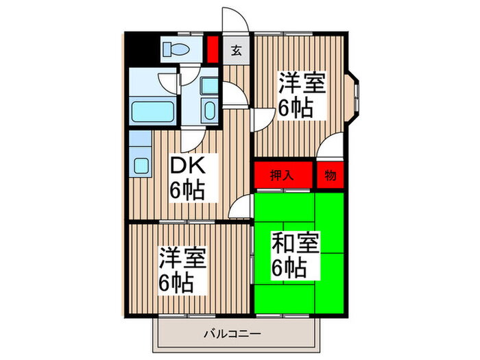 埼玉県越谷市大字袋山 大袋駅 3DK アパート 賃貸物件詳細