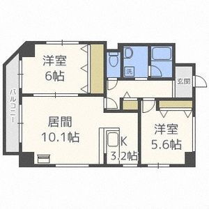 北海道札幌市白石区平和通６丁目北 白石駅 2LDK マンション 賃貸物件詳細