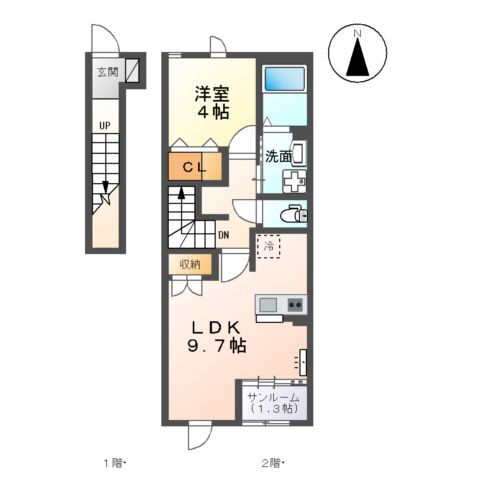 富山県高岡市赤祖父 新高岡駅 1LDK アパート 賃貸物件詳細