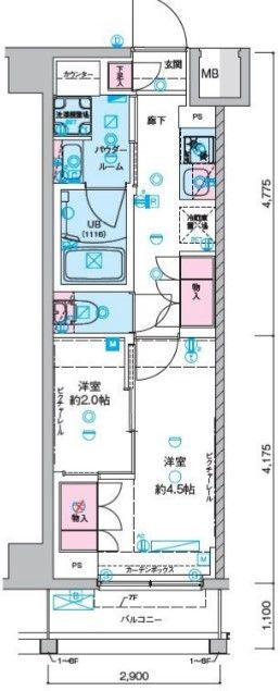 セジョリ池袋本町 4階 2K 賃貸物件詳細