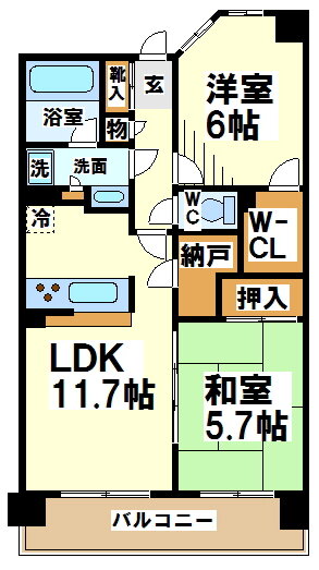 サンヴェール調布柴崎 7階 2LDK 賃貸物件詳細