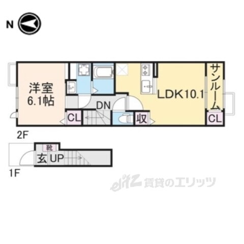 滋賀県長浜市八幡東町 長浜駅 1LDK アパート 賃貸物件詳細