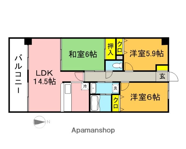 福岡県福岡市西区内浜２ 姪浜駅 3LDK マンション 賃貸物件詳細