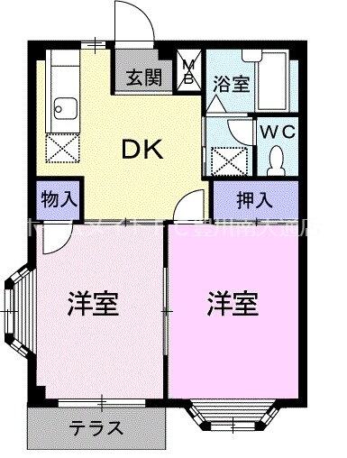 愛知県新城市平井字道目木 茶臼山駅 2DK アパート 賃貸物件詳細