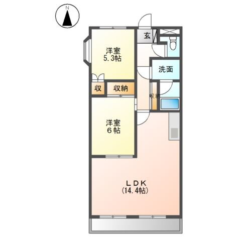 愛知県名古屋市緑区亀が洞３ 徳重駅 2LDK アパート 賃貸物件詳細