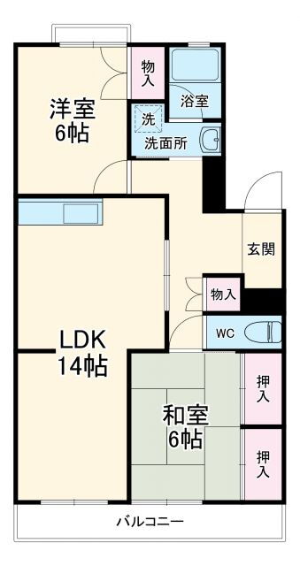 ライクハイツ水越 2階 2LDK 賃貸物件詳細