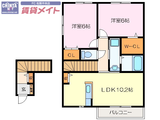 三重県松阪市上川町 徳和駅 2LDK アパート 賃貸物件詳細