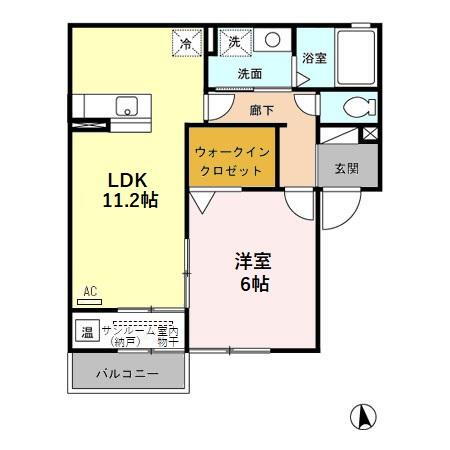 ピースアモール　Ａ 2階 1LDK 賃貸物件詳細