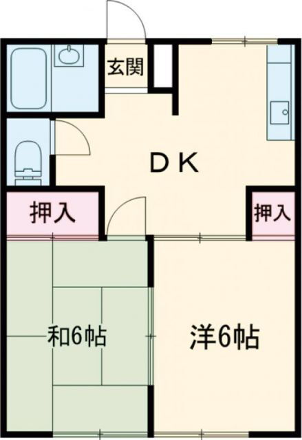 ハイツ武藤 2階 2DK 賃貸物件詳細