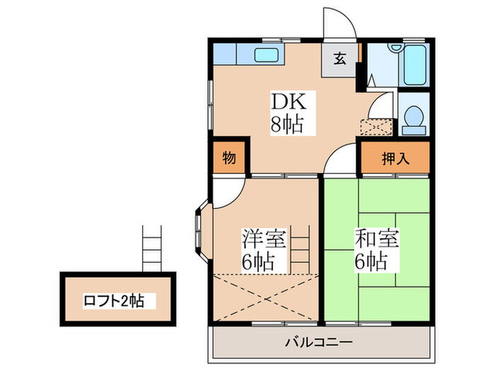 東京都福生市志茂 牛浜駅 2DK アパート 賃貸物件詳細