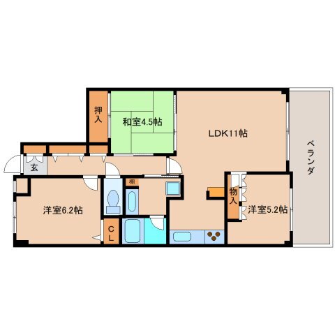 奈良県奈良市帝塚山２ 富雄駅 3LDK マンション 賃貸物件詳細