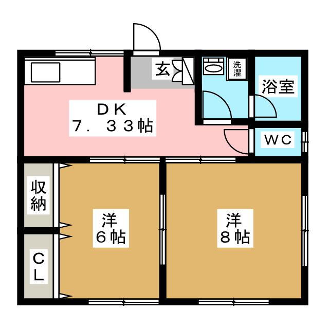 メゾンサンフラワー 1階 2DK 賃貸物件詳細