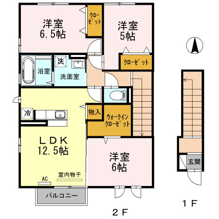 レジデンス　モネ　Ａ棟 2階 3LDK 賃貸物件詳細