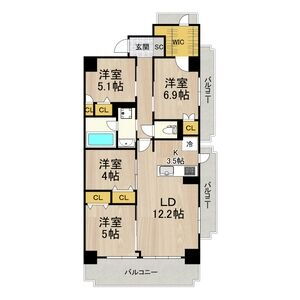 大阪府大阪市中央区大手通１ 谷町四丁目駅 4LDK マンション 賃貸物件詳細