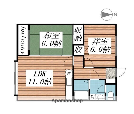サンワロイヤル長江 2階 2LDK 賃貸物件詳細