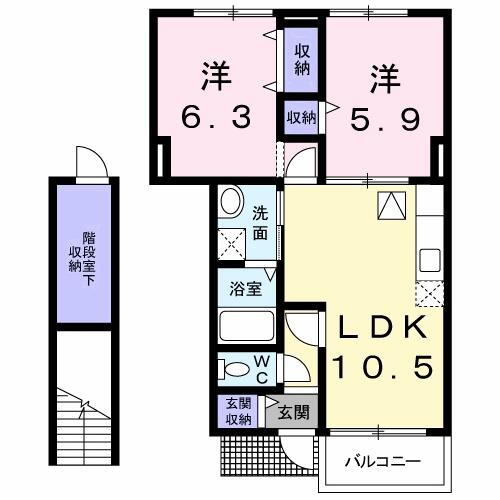 群馬県伊勢崎市今泉町１ 新伊勢崎駅 2LDK アパート 賃貸物件詳細