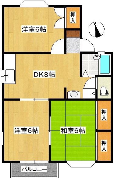 宮城県仙台市若林区表柴田町 連坊駅 3DK アパート 賃貸物件詳細