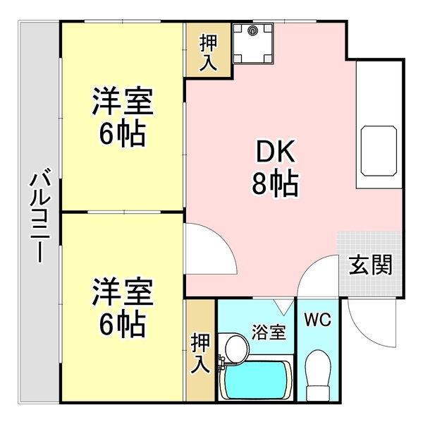 福岡県北九州市門司区原町別院 門司駅 2DK マンション 賃貸物件詳細