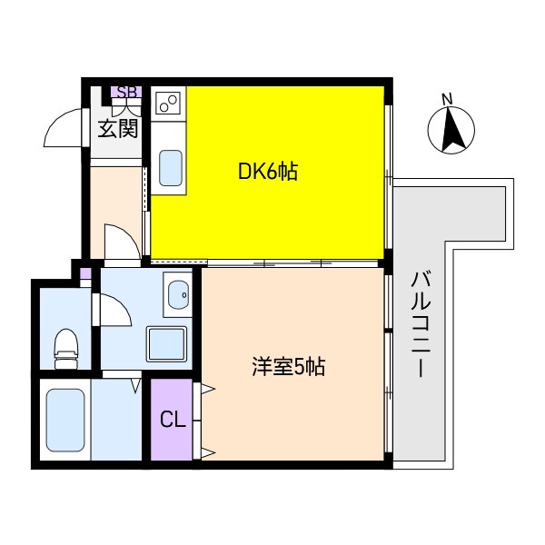 チェリービュウ芦屋川 5階 1DK 賃貸物件詳細