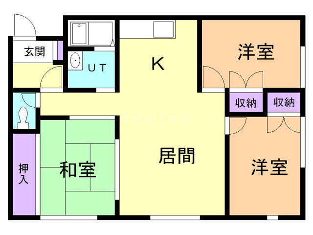 北海道旭川市神居二条１０ 3LDK アパート 賃貸物件詳細