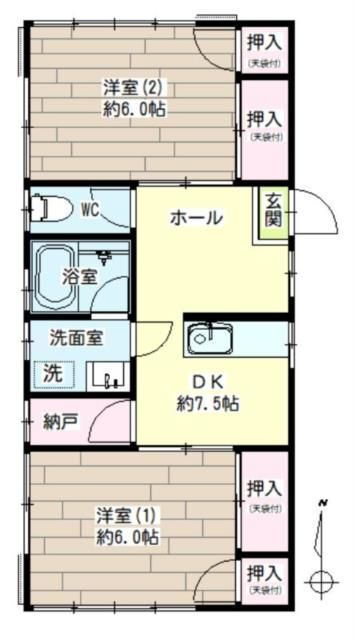 ＦＬＡＴ　Ｍ・Ｋ・Ｓ 2階 2DK 賃貸物件詳細