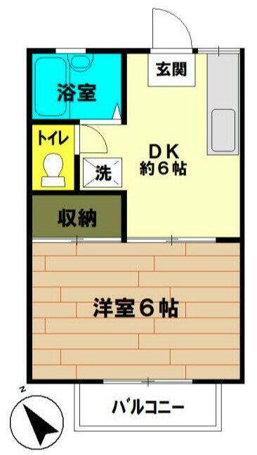 カシマアパート 2階 1DK 賃貸物件詳細