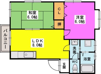 福岡県古賀市米多比 古賀駅 2LDK アパート 賃貸物件詳細