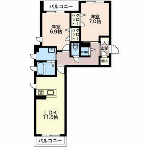 富山県富山市秋吉 大泉駅 2LDK アパート 賃貸物件詳細