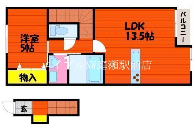 岡山県岡山市北区今保 庭瀬駅 1LDK アパート 賃貸物件詳細