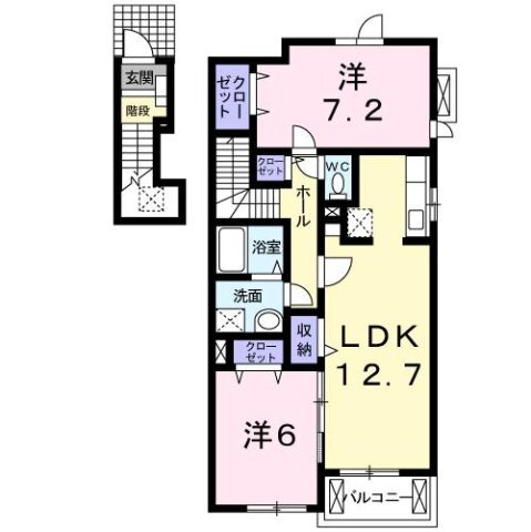愛知県北名古屋市鍜治ケ一色東二丁目 大山寺駅 2LDK アパート 賃貸物件詳細